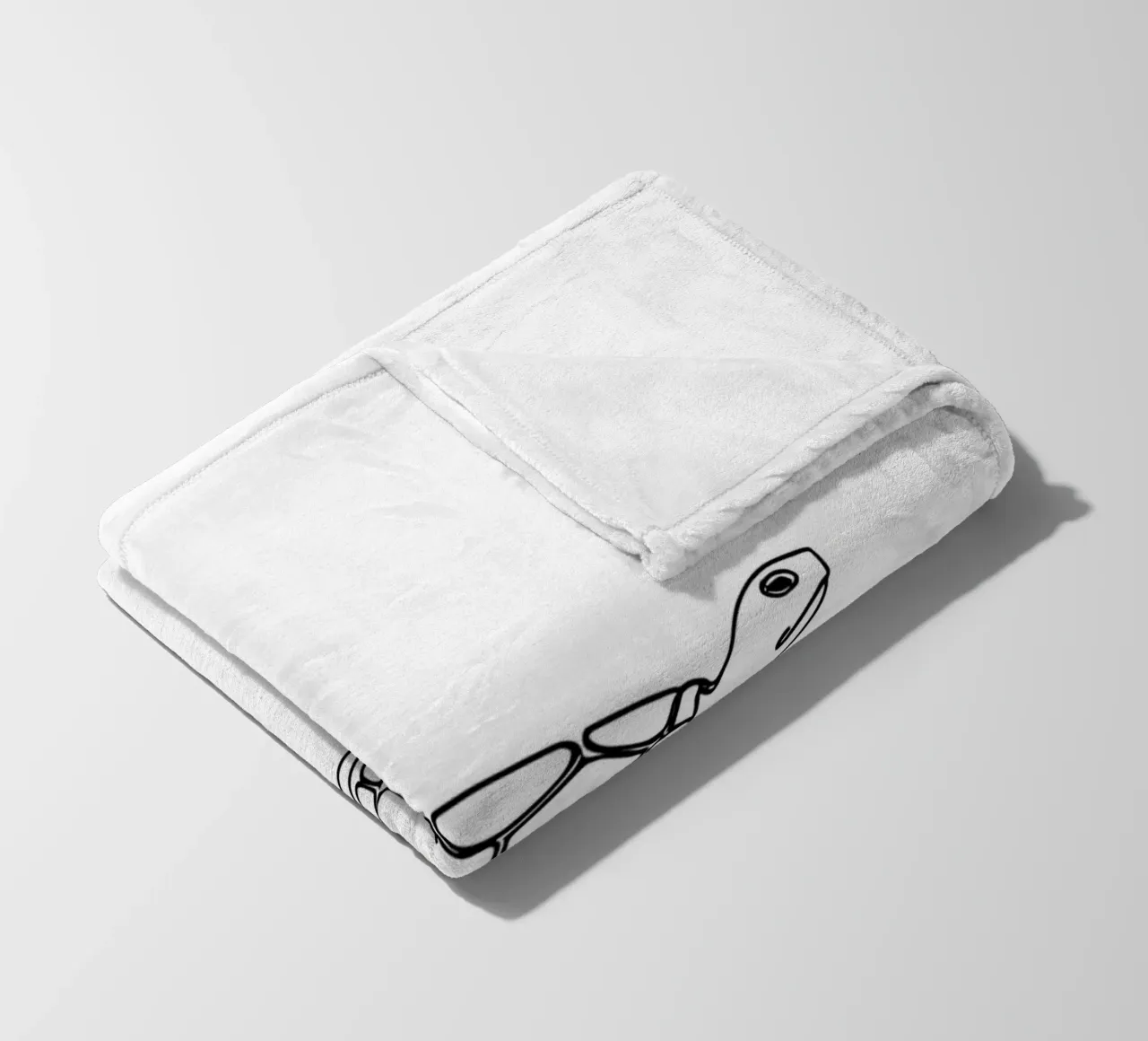 Turtle Walking Minimalist Line Art Drawing fleece blanket by Viv Line Art