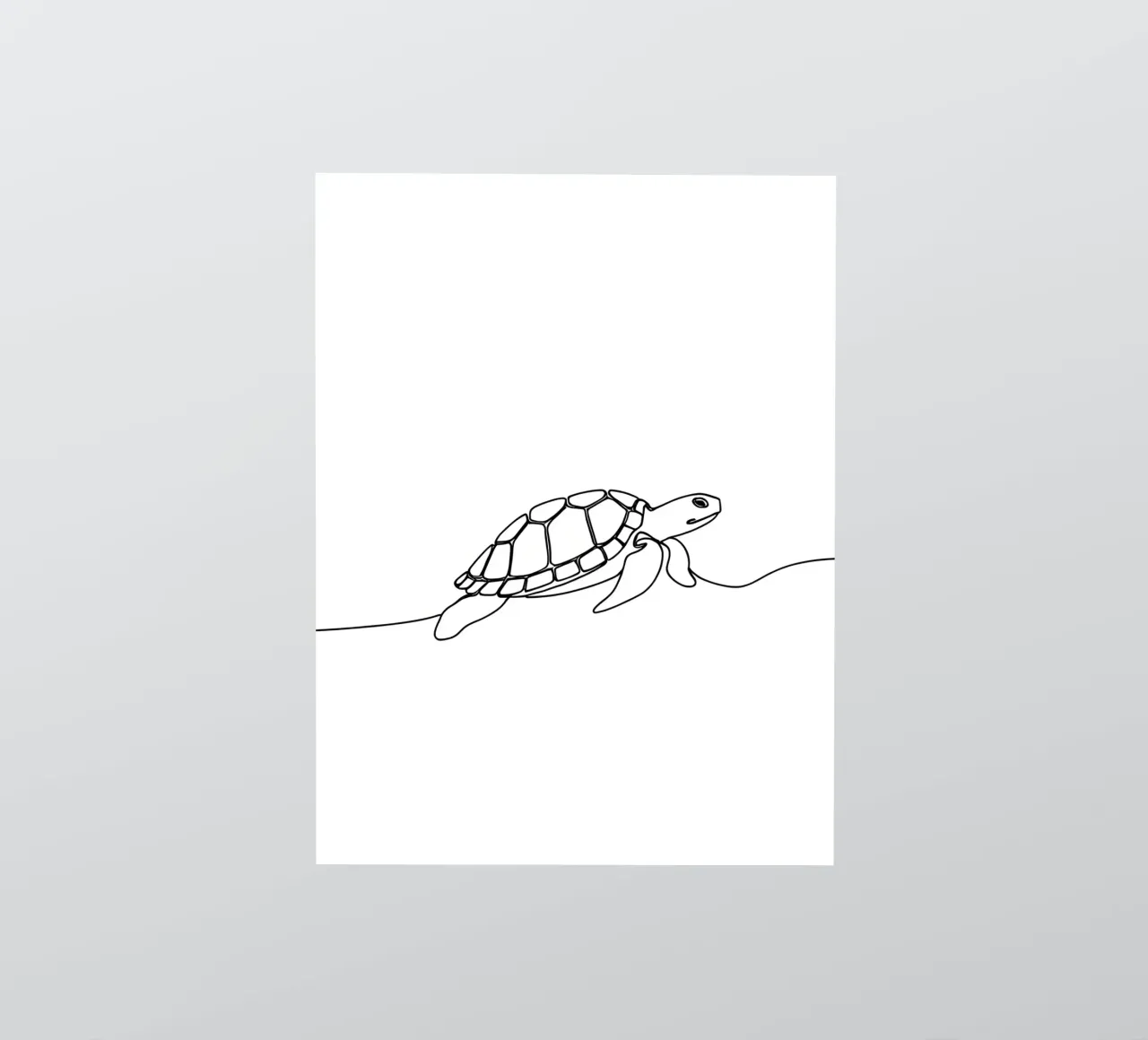 Turtle Walking Minimalist Line Art Drawing sticker by Viv Line Art