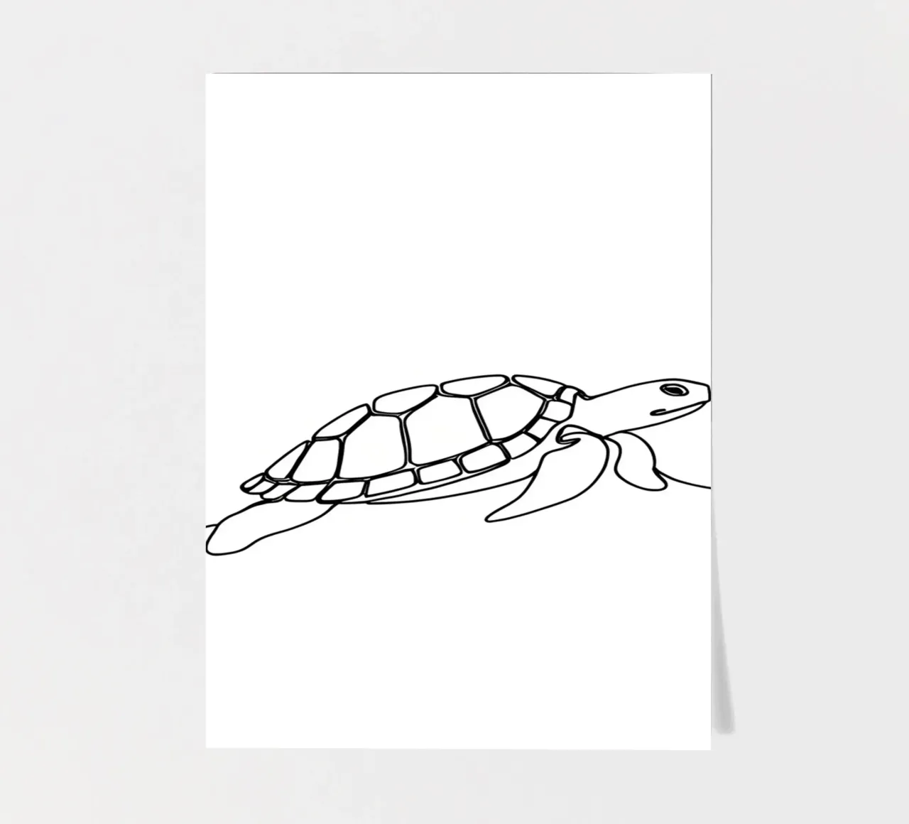 Turtle Walking Minimalist Line Art Drawing sticker sheet by Viv Line Art
