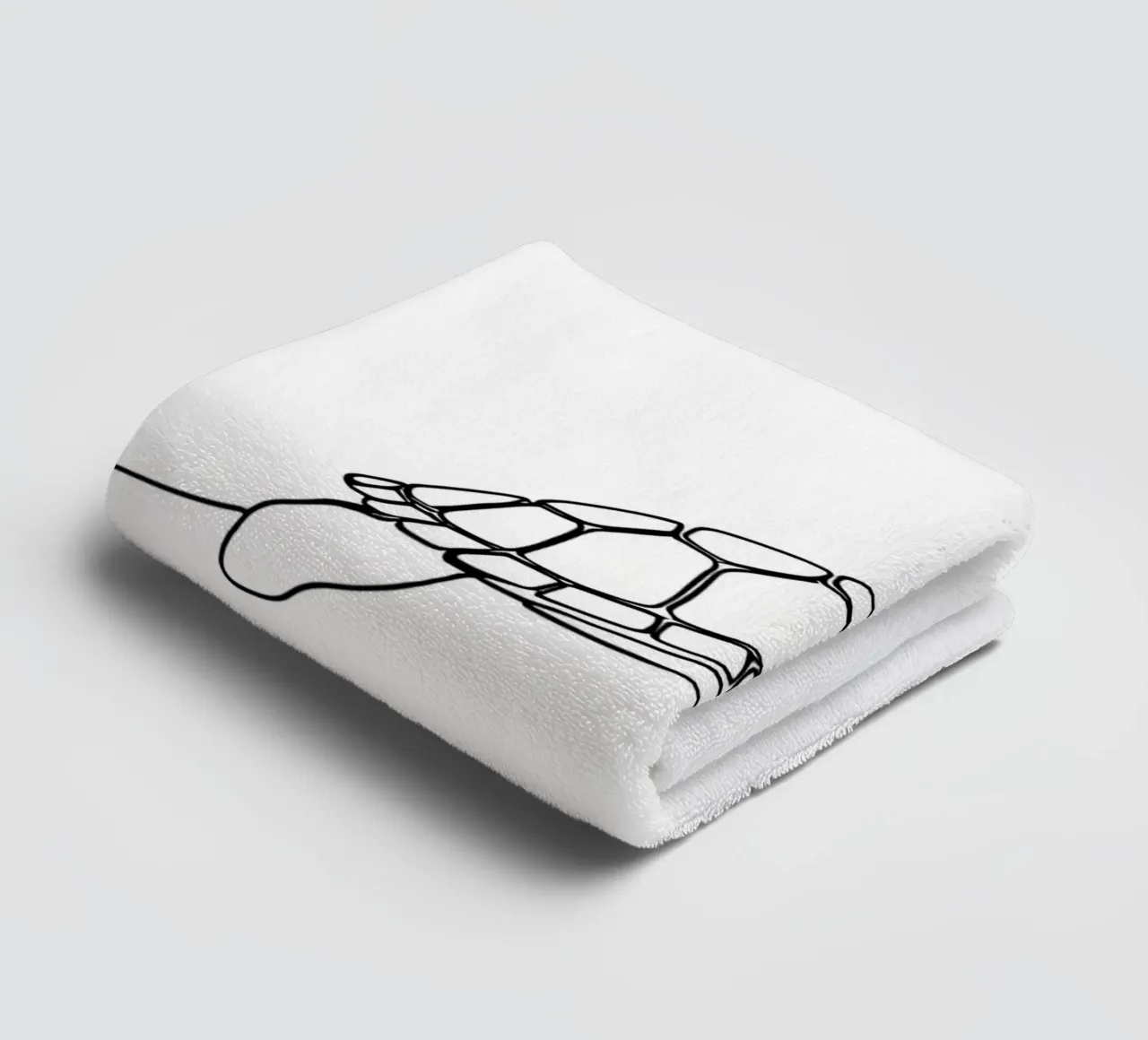 Turtle Walking Minimalist Line Art Drawing towel by Viv Line Art