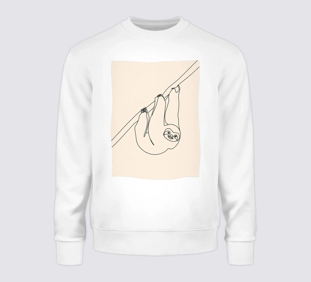 Bradipo appeso Disegno lineare minimalista felpa da Viv Line Art