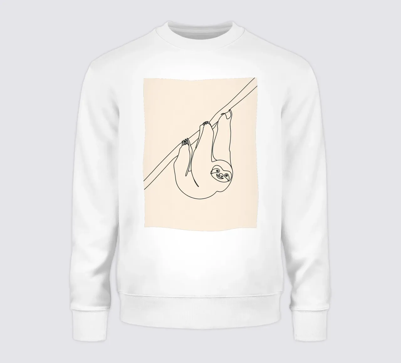 Luiaard Minimalistische lijntekening opknoping sweatshirt van Viv Line Art