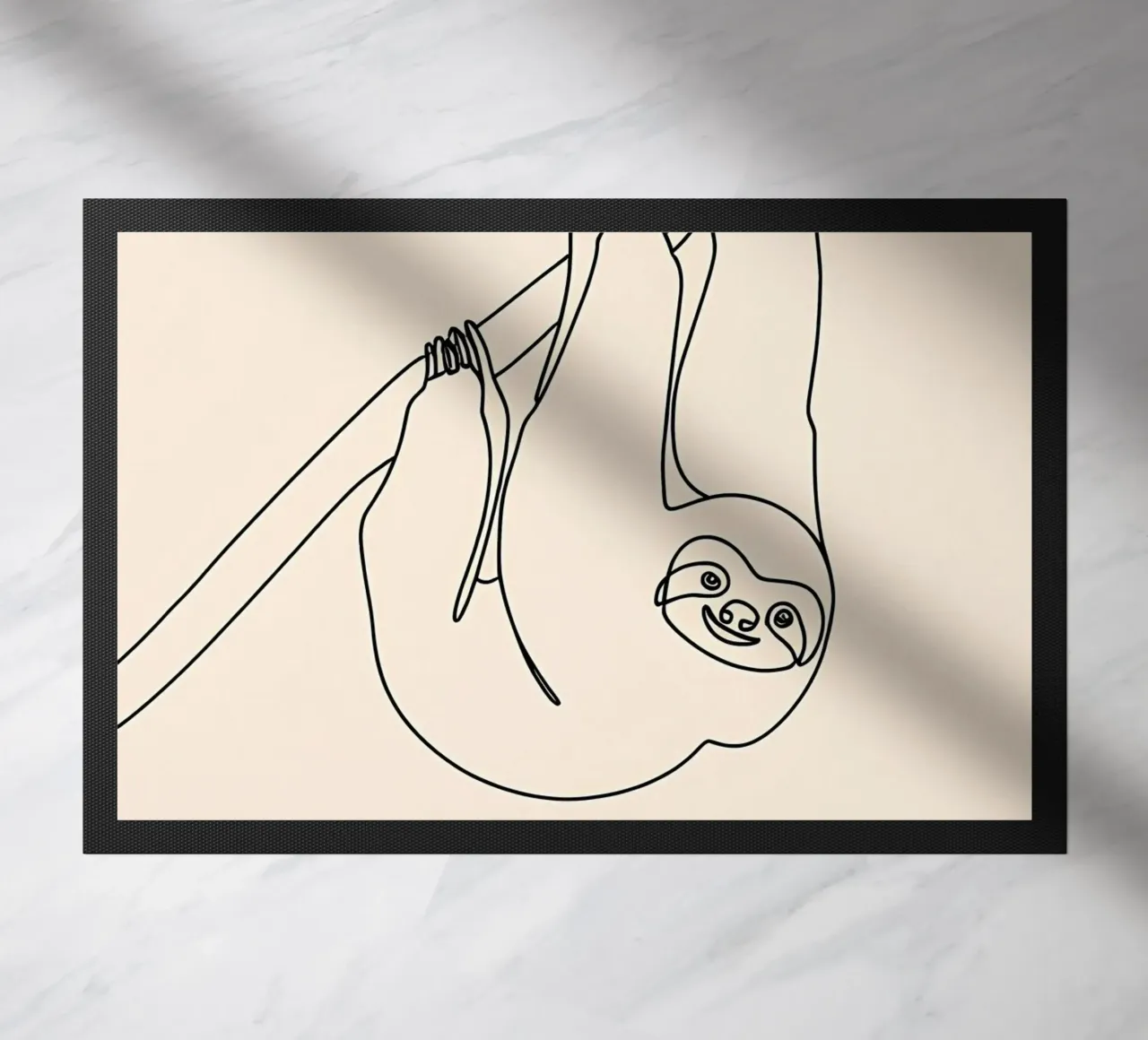 Paresseux suspendu Dessin d'art linéaire minimaliste paillasson de Viv Line Art