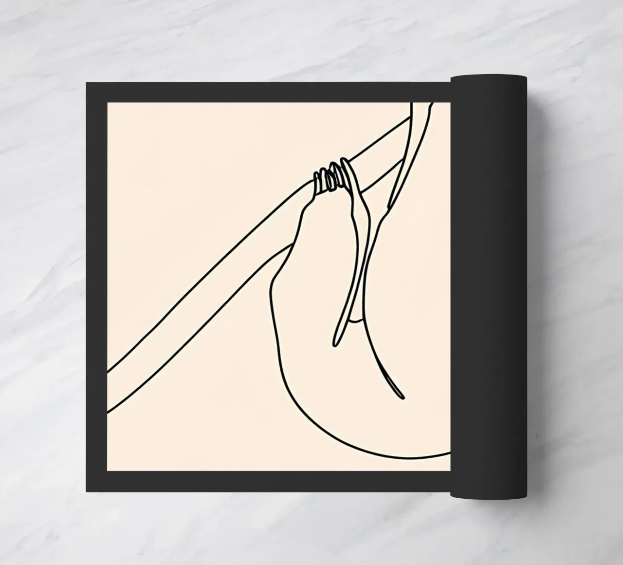 Paresseux suspendu Dessin d'art linéaire minimaliste paillasson de Viv Line Art
