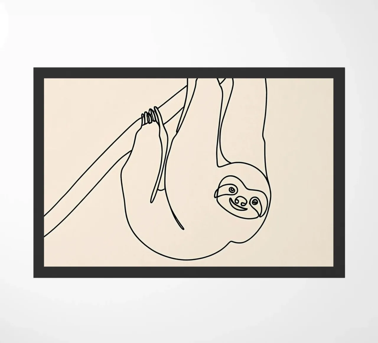 Paresseux suspendu Dessin d'art linéaire minimaliste paillasson de Viv Line Art