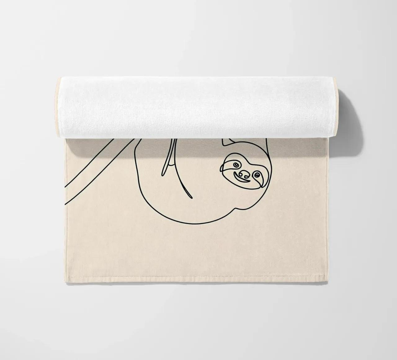 Bradipo appeso Disegno lineare minimalista telo mare da Viv Line Art