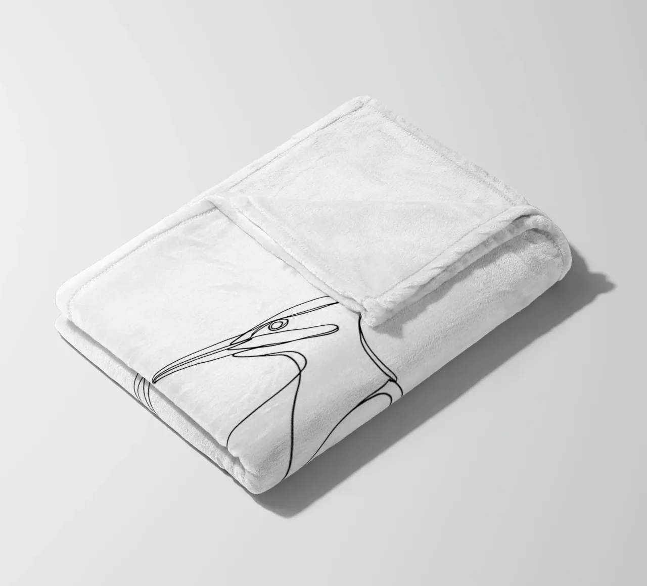 Specht auf einem Baum Minimalist Line Art Zeichnung Fleecedecke von Viv Line Art