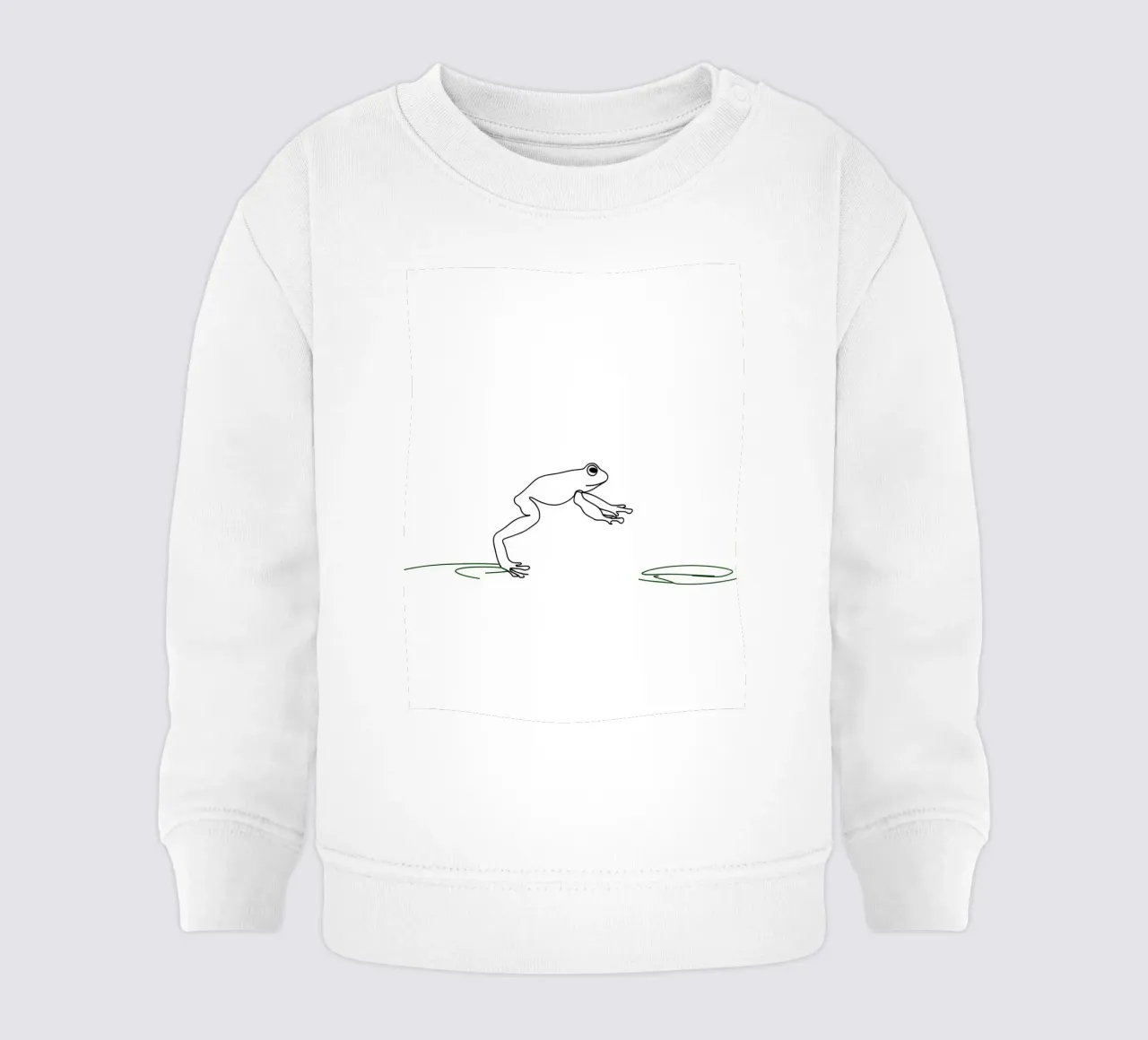 Frog Hopping Minimalist Line Art Drawing baby sweatshirt by Viv Line Art