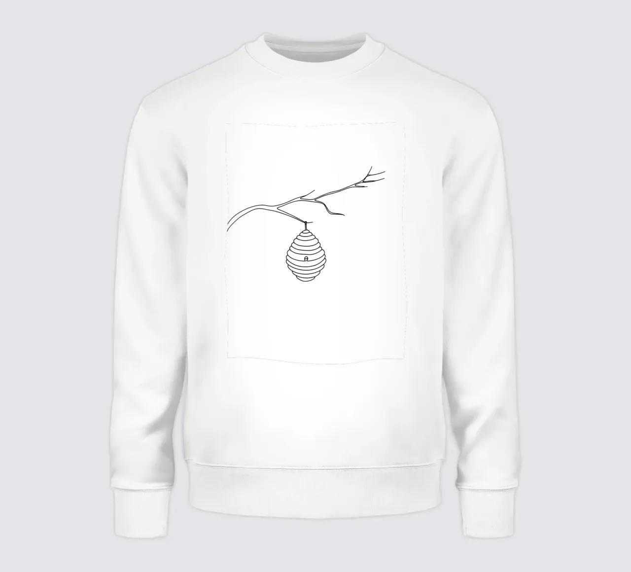Hive Hanging on a Branch Minimalist Line Art Drawing sweatshirt by Viv Line Art