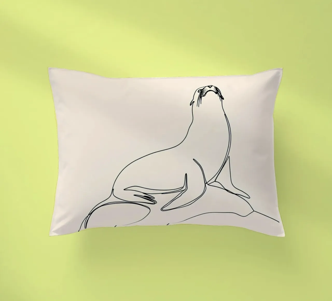 Sigillo sulla roccia Disegno lineare minimalista cuscino da Viv Line Art
