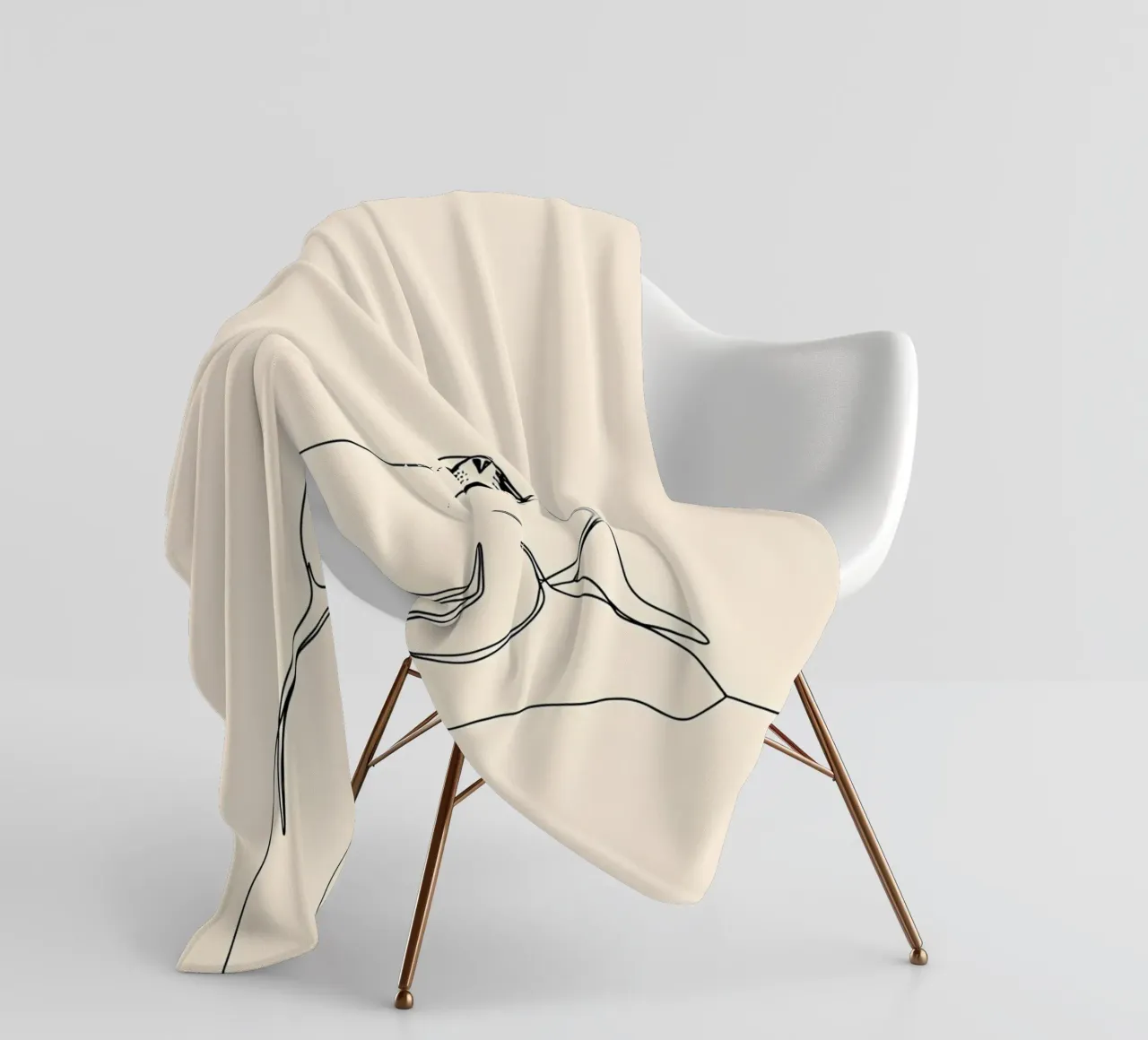 Sigillo sulla roccia Disegno lineare minimalista coperta in pile da Viv Line Art