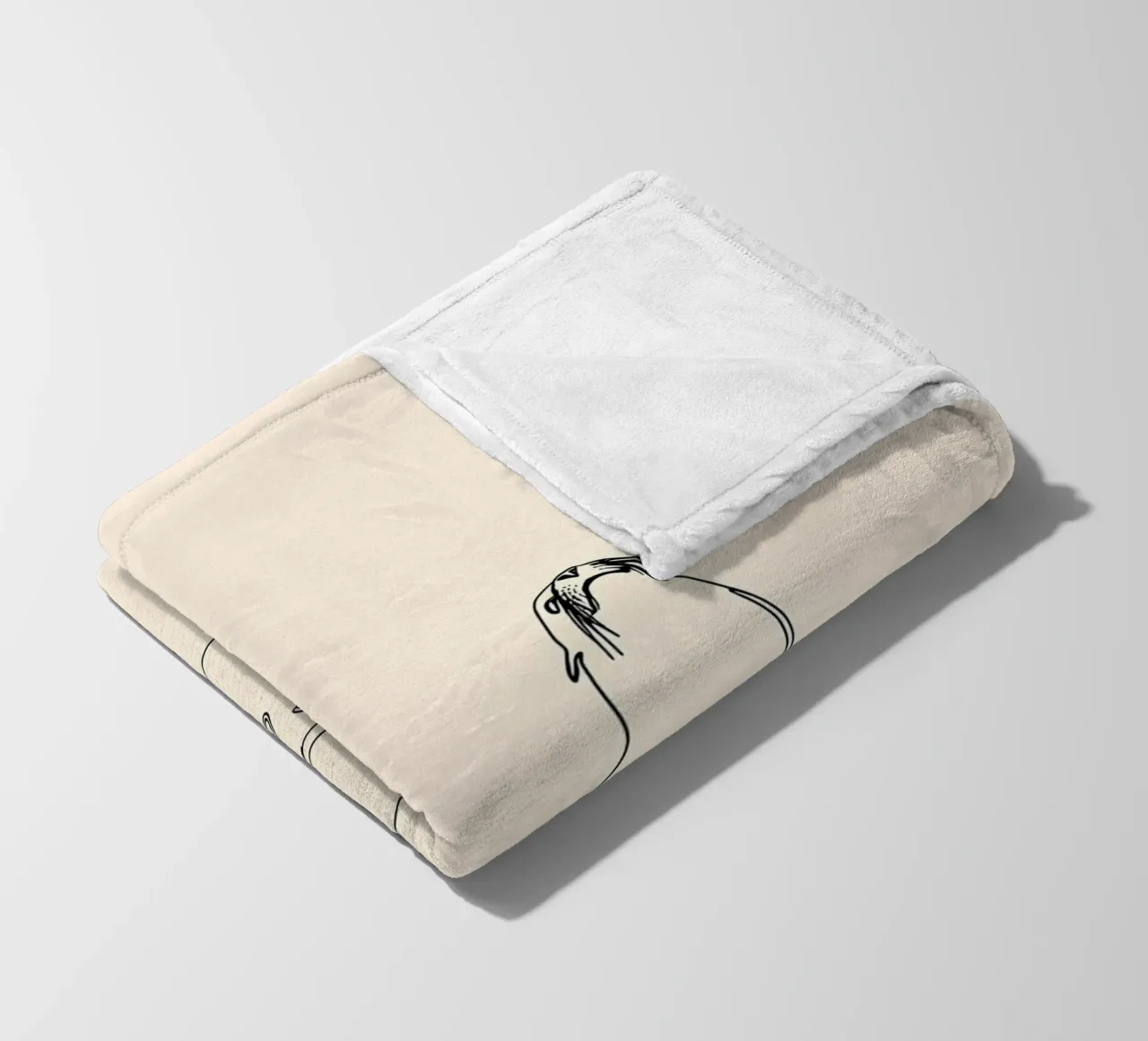 Sigillo sulla roccia Disegno lineare minimalista coperta in pile da Viv Line Art