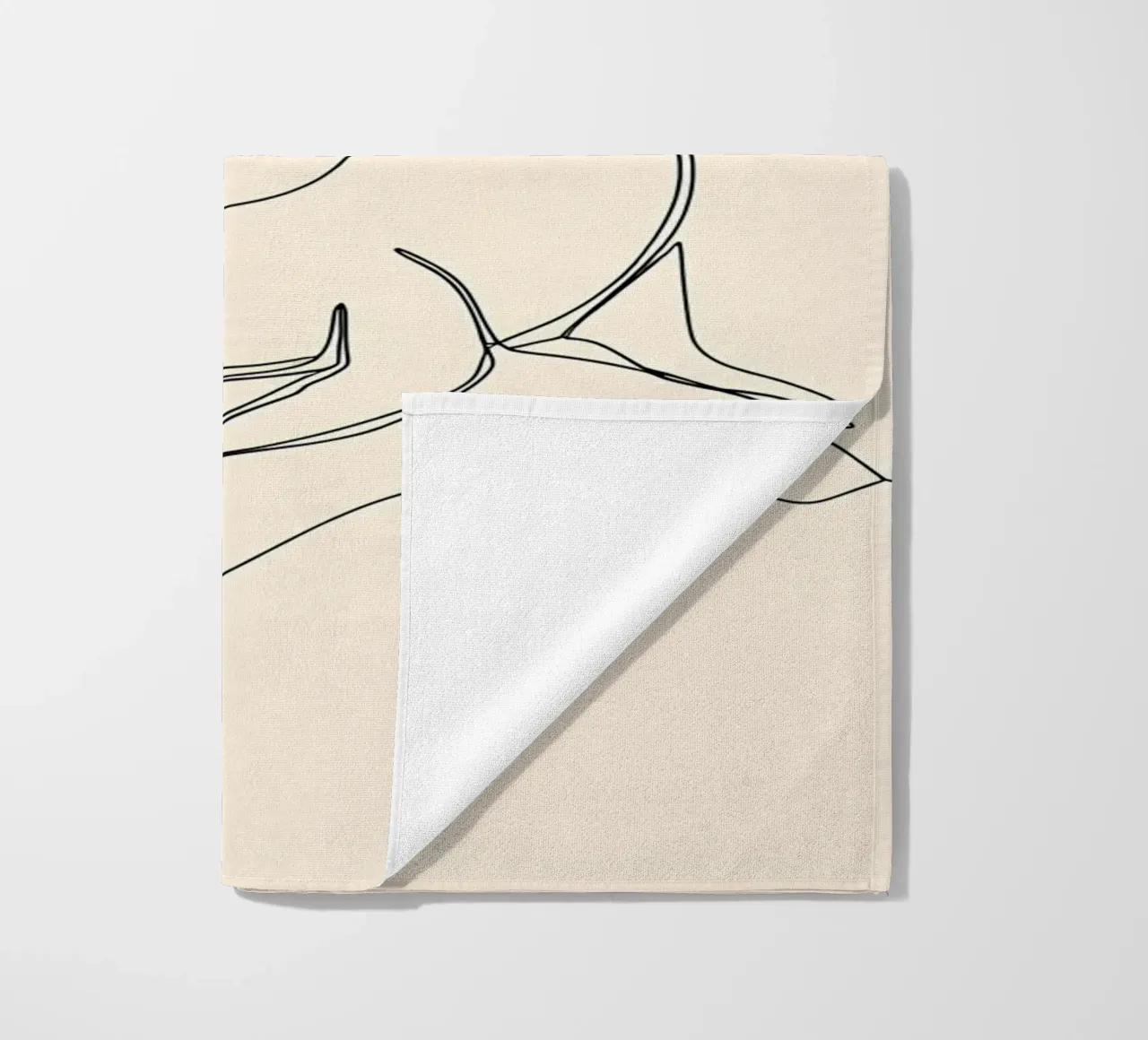 Sigillo sulla roccia Disegno lineare minimalista telo mare da Viv Line Art