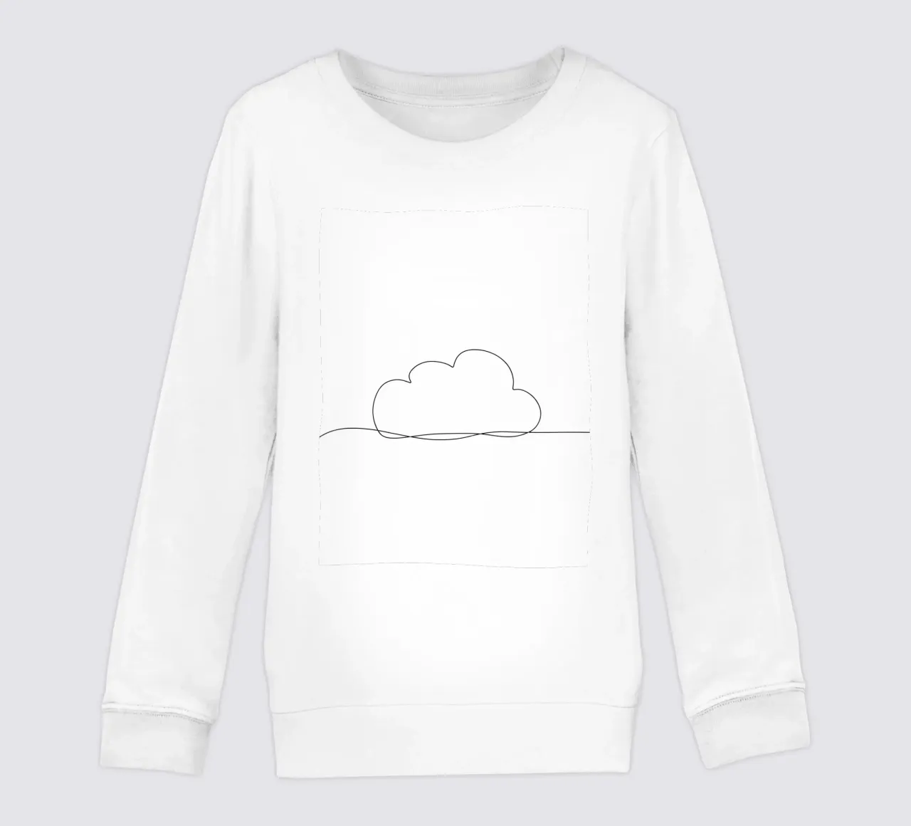 Disegno artistico minimalista di una singola linea di nuvole felpa bambino da Viv Line Art