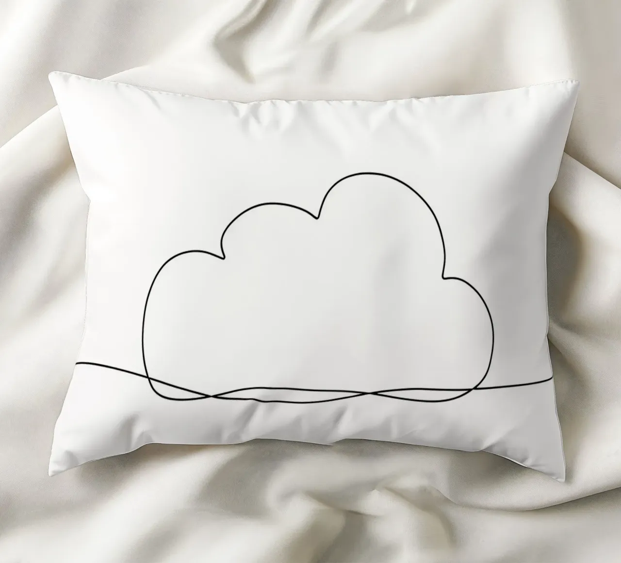 Single Line Cloud Minimalist Art Drawing decorative cushion by Viv Line Art