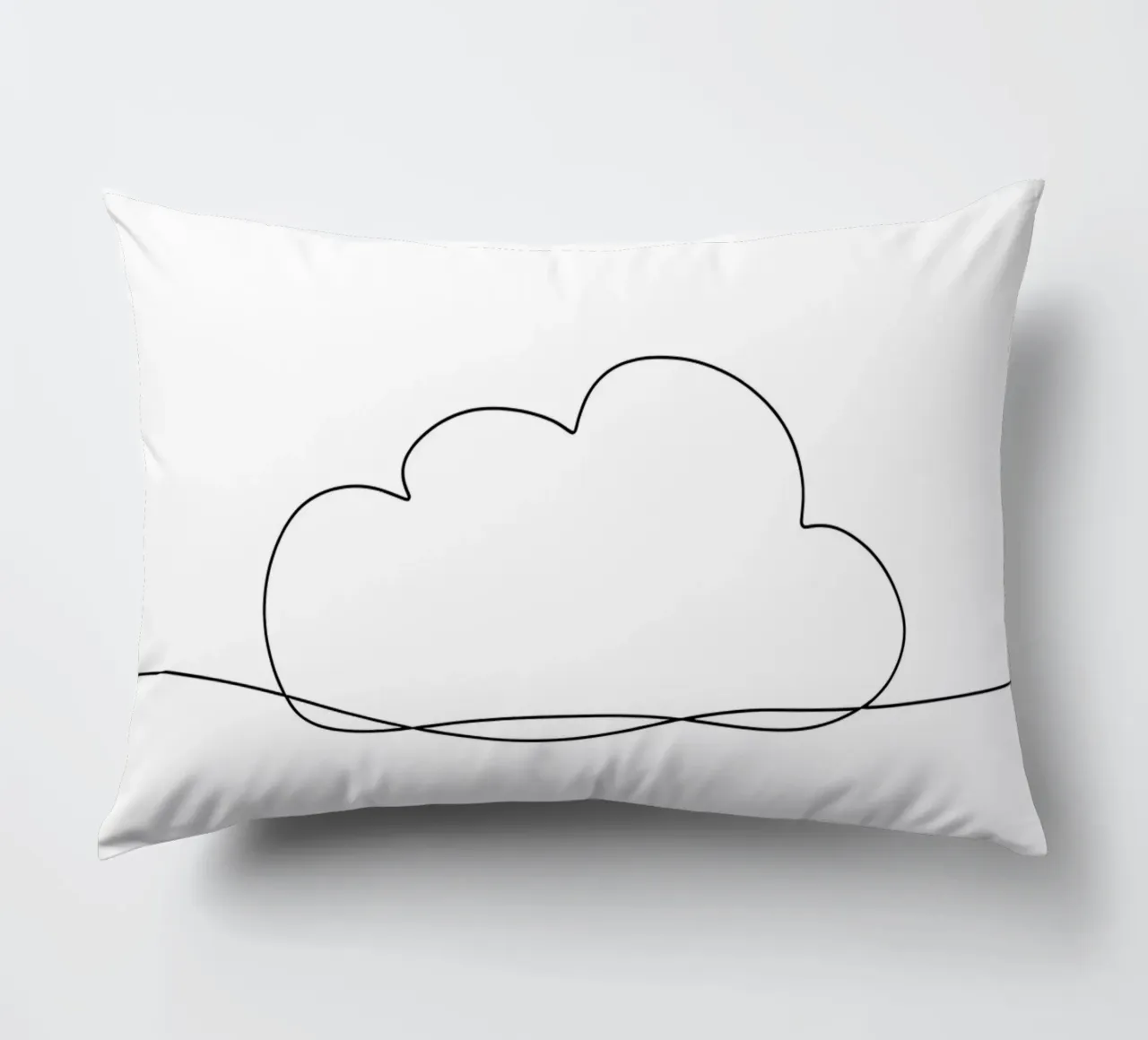 Single Line Cloud Minimalist Art Drawing decorative cushion by Viv Line Art