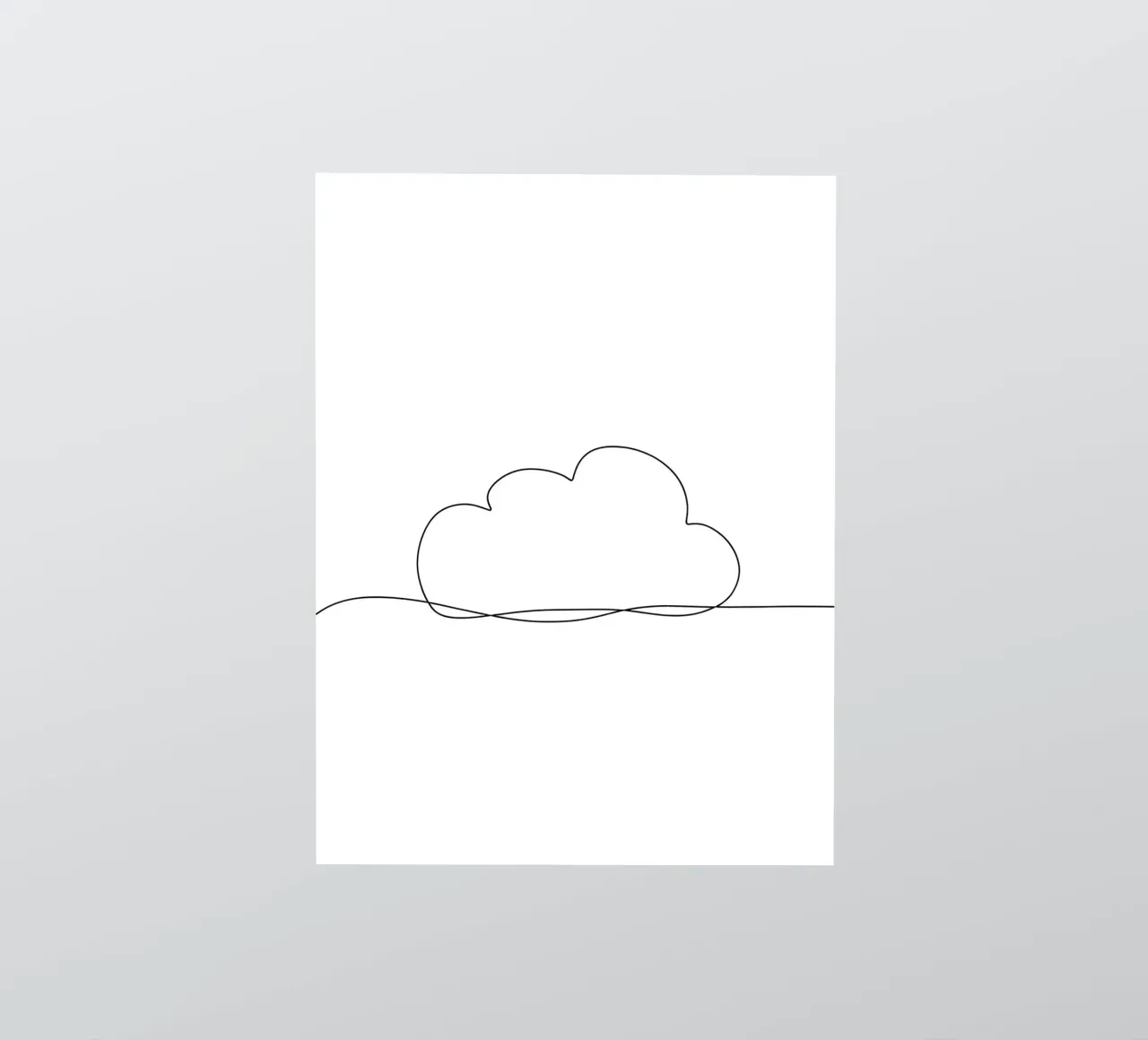 Nube de una sola línea Dibujo minimalista pegatina de Viv Line Art