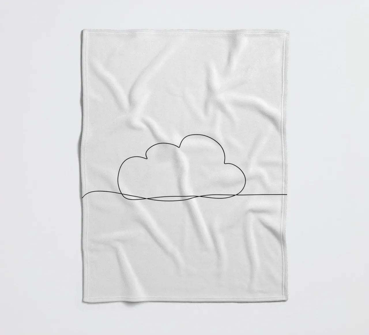 Disegno artistico minimalista di una singola linea di nuvole coperta in pile da Viv Line Art