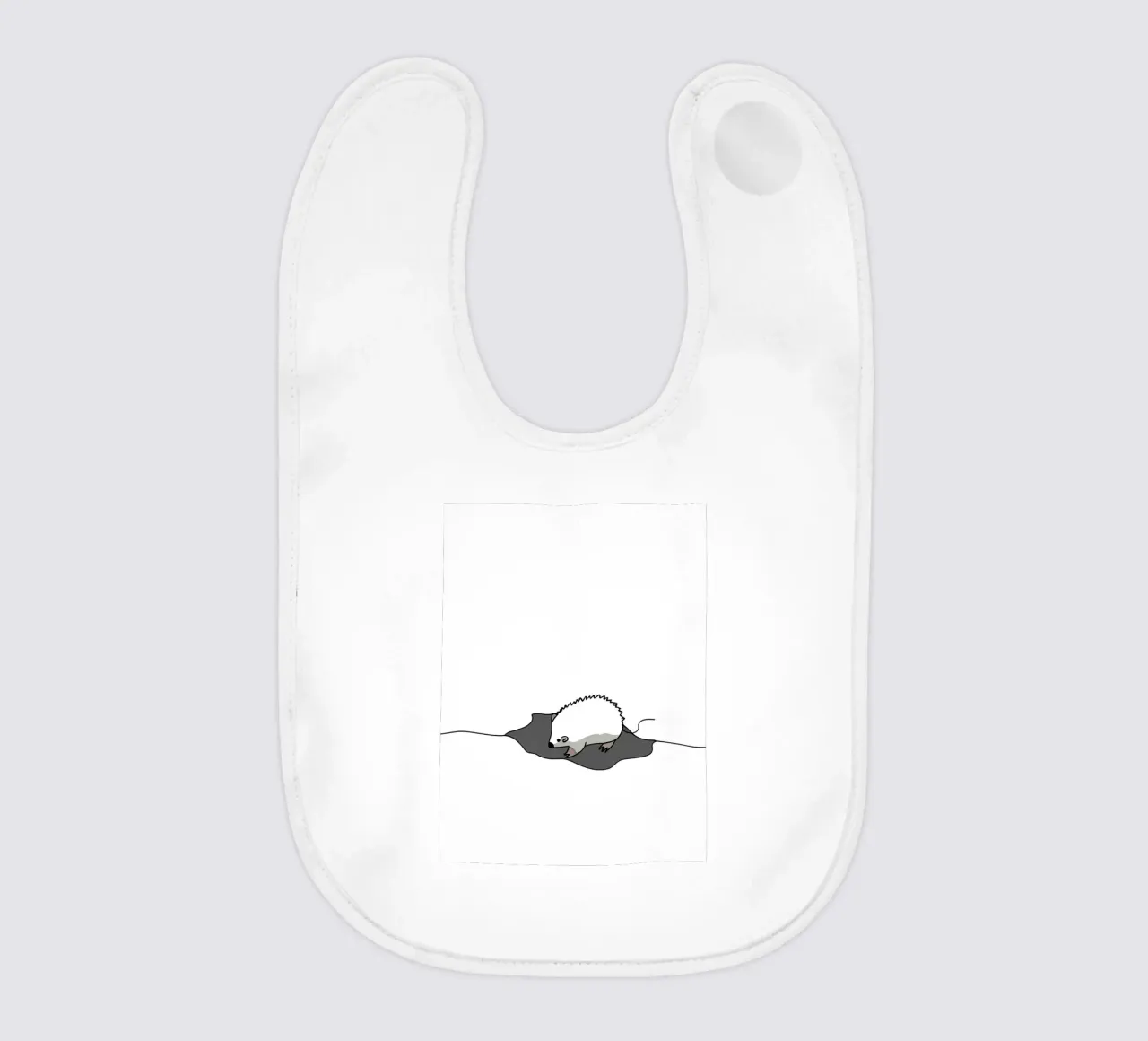 Maus in Richtung des Lochs Minimalist Line Art Zeichnung Babylätzchen von Viv Line Art