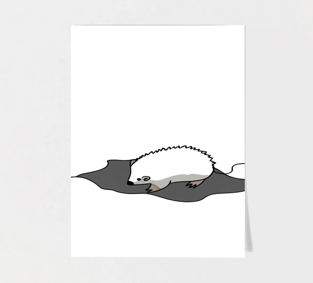 Maus in Richtung des Lochs Minimalist Line Art Zeichnung Stickerbogen von Viv Line Art