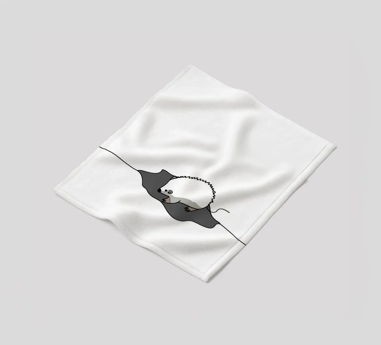Maus in Richtung des Lochs Minimalist Line Art Zeichnung Fleecedecke von Viv Line Art
