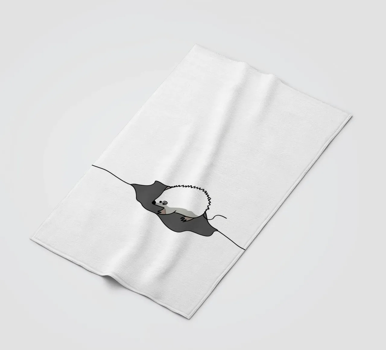 Maus in Richtung des Lochs Minimalist Line Art Zeichnung Fleecedecke von Viv Line Art