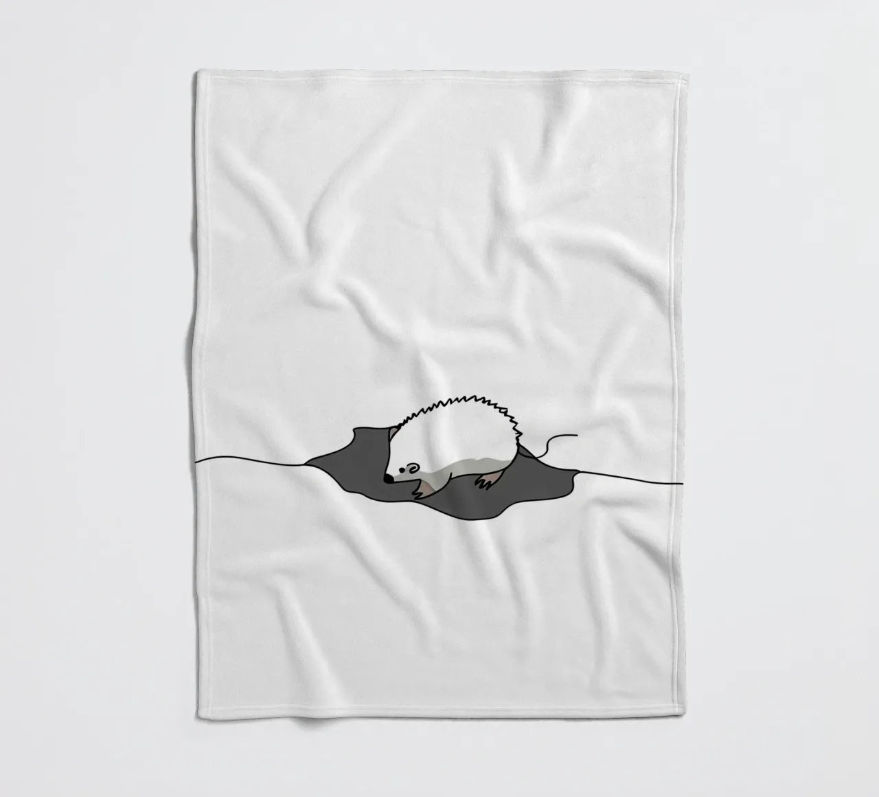 Maus in Richtung des Lochs Minimalist Line Art Zeichnung Fleecedecke von Viv Line Art