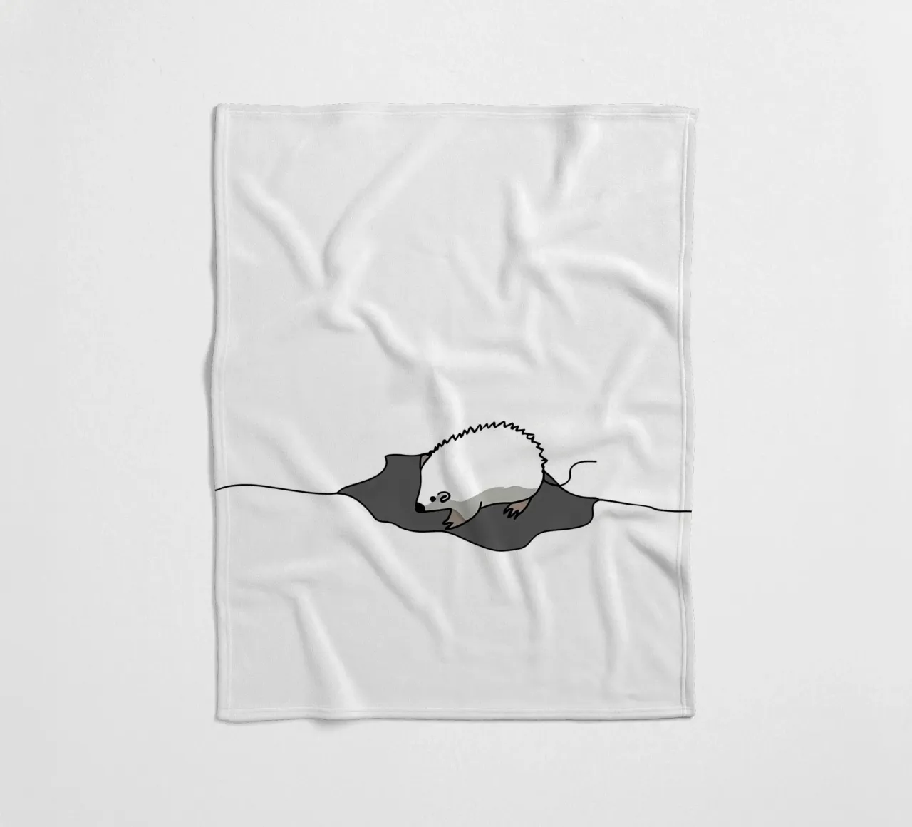 Maus in Richtung des Lochs Minimalist Line Art Zeichnung Fleecedecke von Viv Line Art