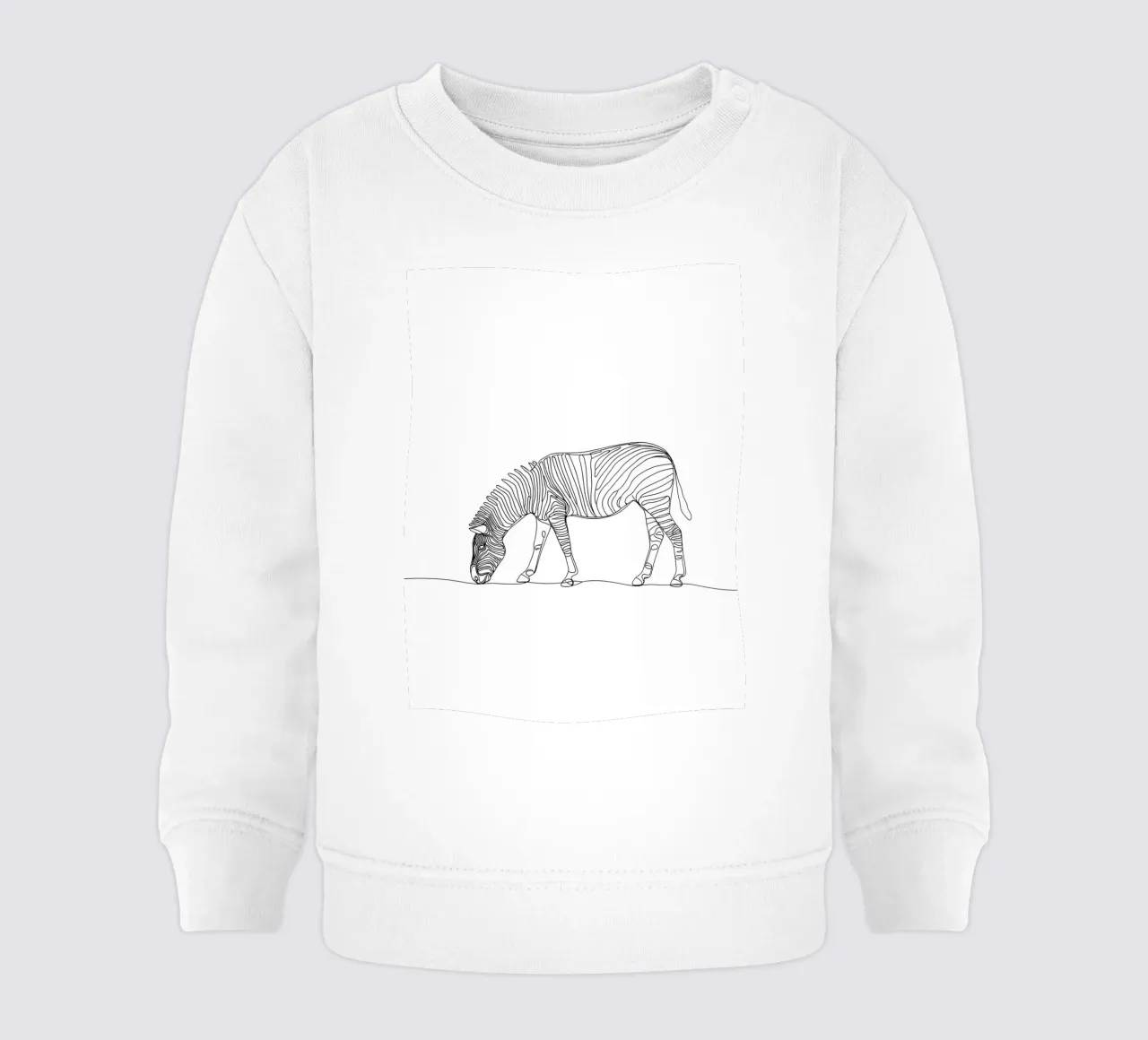 Zebra Grazing Minimalist Line Art Drawing baby sweatshirt by Viv Line Art