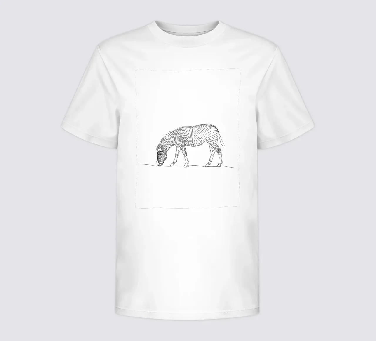 Zebra Grazing Minimalist Line Art Drawing kids t-shirt by Viv Line Art
