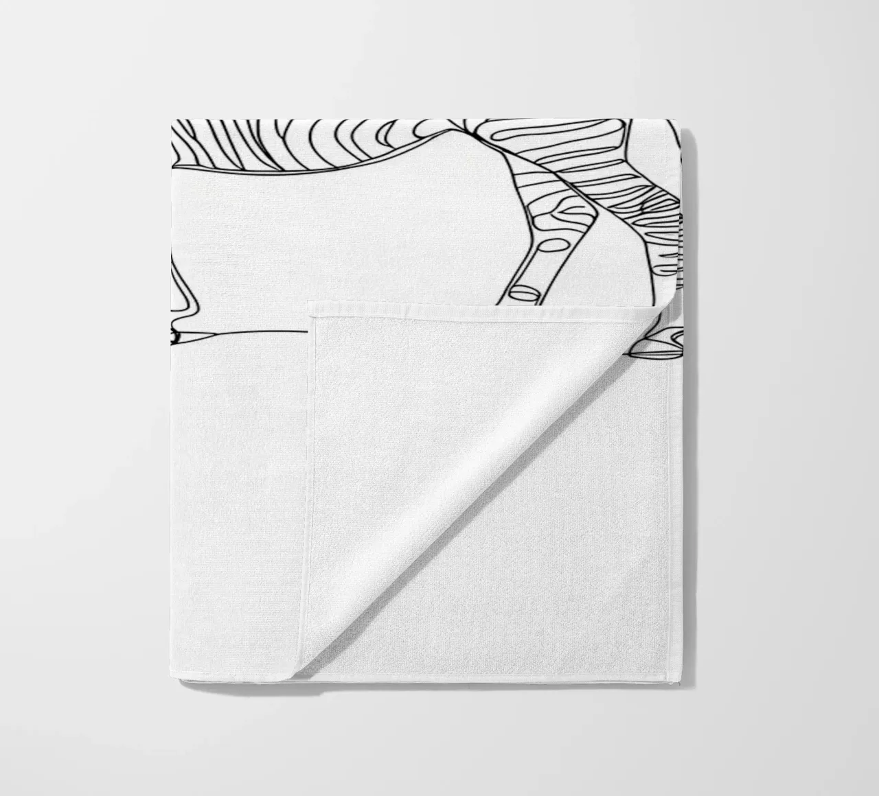 Zebra Grazing Minimalist Line Art Drawing beach towel by Viv Line Art