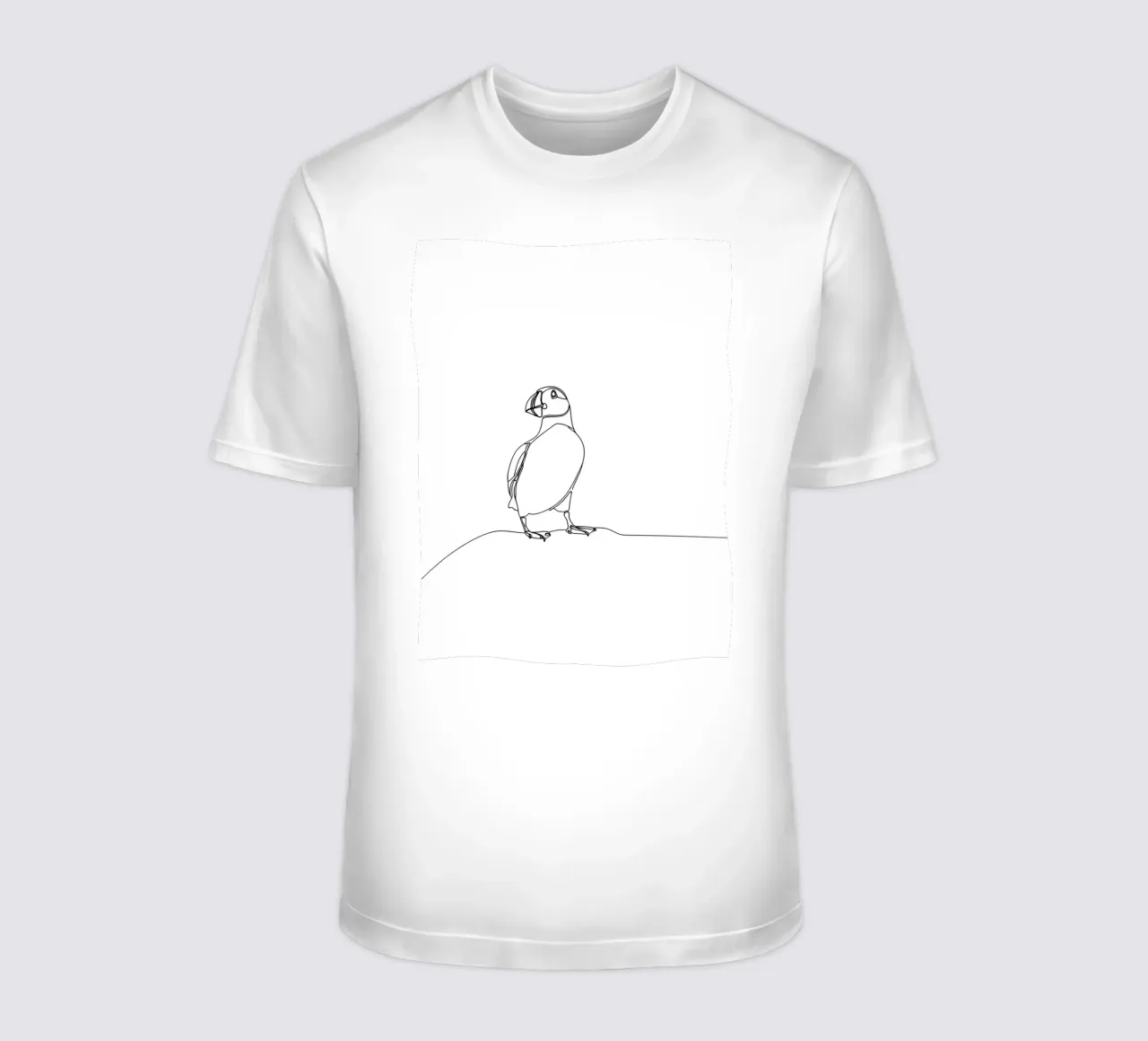 Puffin Minimalist Line Art Drawing t-shirt by Viv Line Art