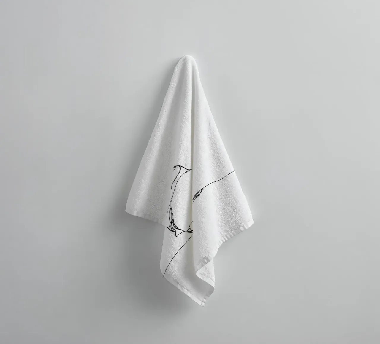 Macareux Dessin minimaliste au trait serviette de bain de Viv Line Art