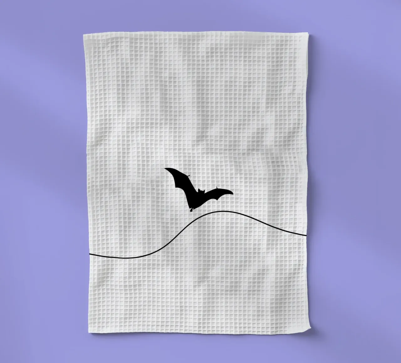 Chauve-souris dans le ciel Dessin au trait minimaliste torchon de Viv Line Art