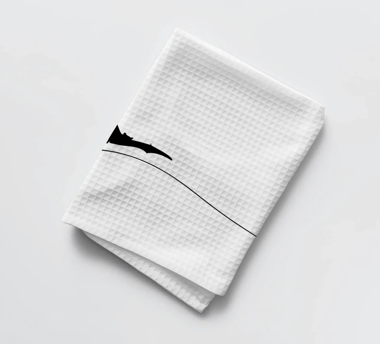 Chauve-souris dans le ciel Dessin au trait minimaliste torchon de Viv Line Art
