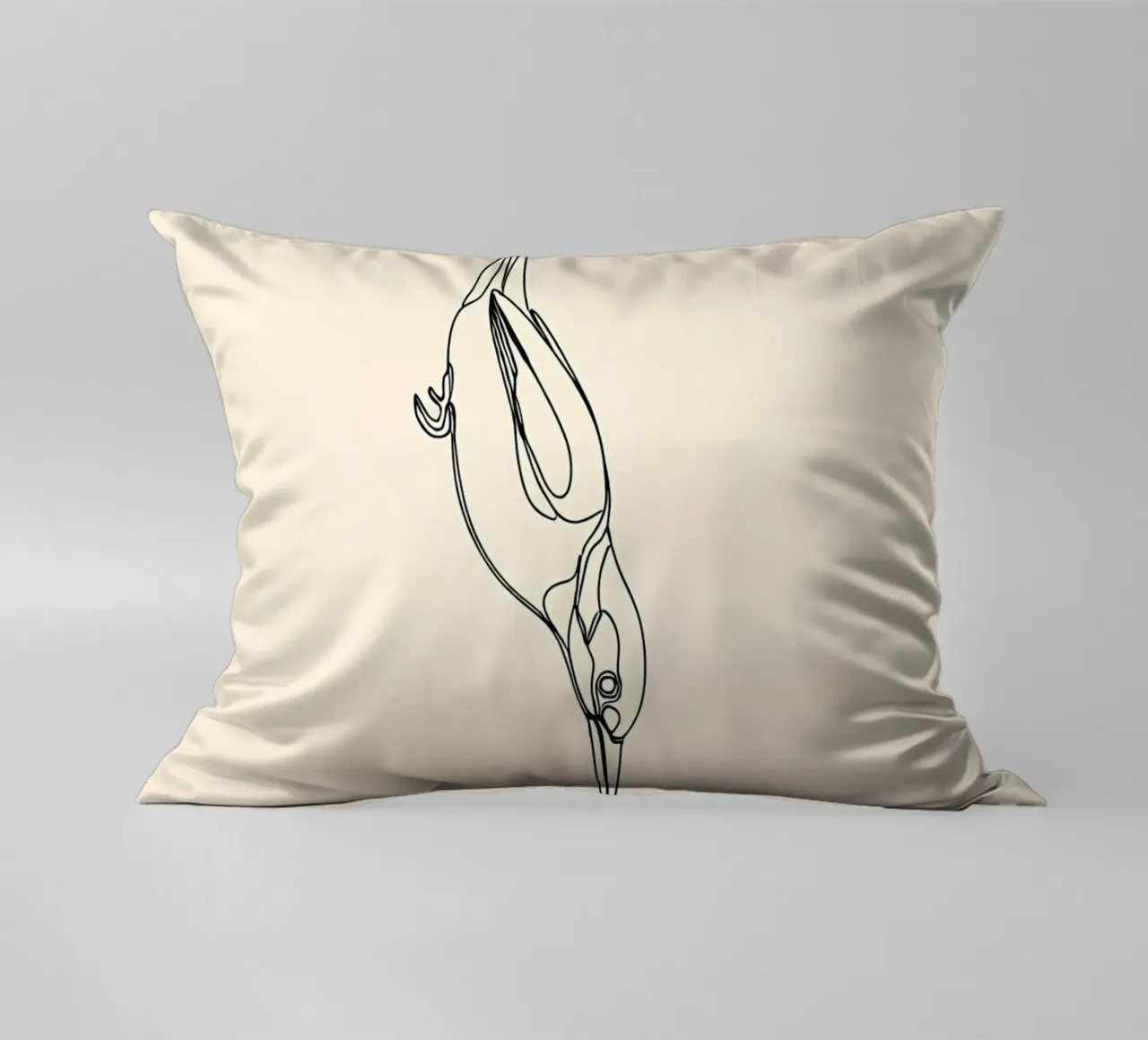 Martin pescatore in immersione Disegno lineare minimalista cuscino da Viv Line Art