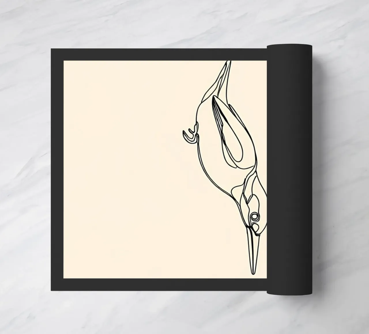 Martin pescatore in immersione Disegno lineare minimalista zerbino da Viv Line Art