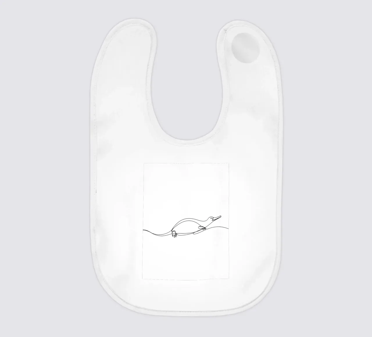 Platypus Minimalist Line Art Drawing baby bib by Viv Line Art