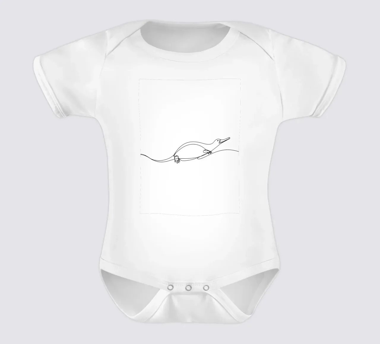 Platypus Minimalist Line Art Drawing short-sleeve baby romper by Viv Line Art