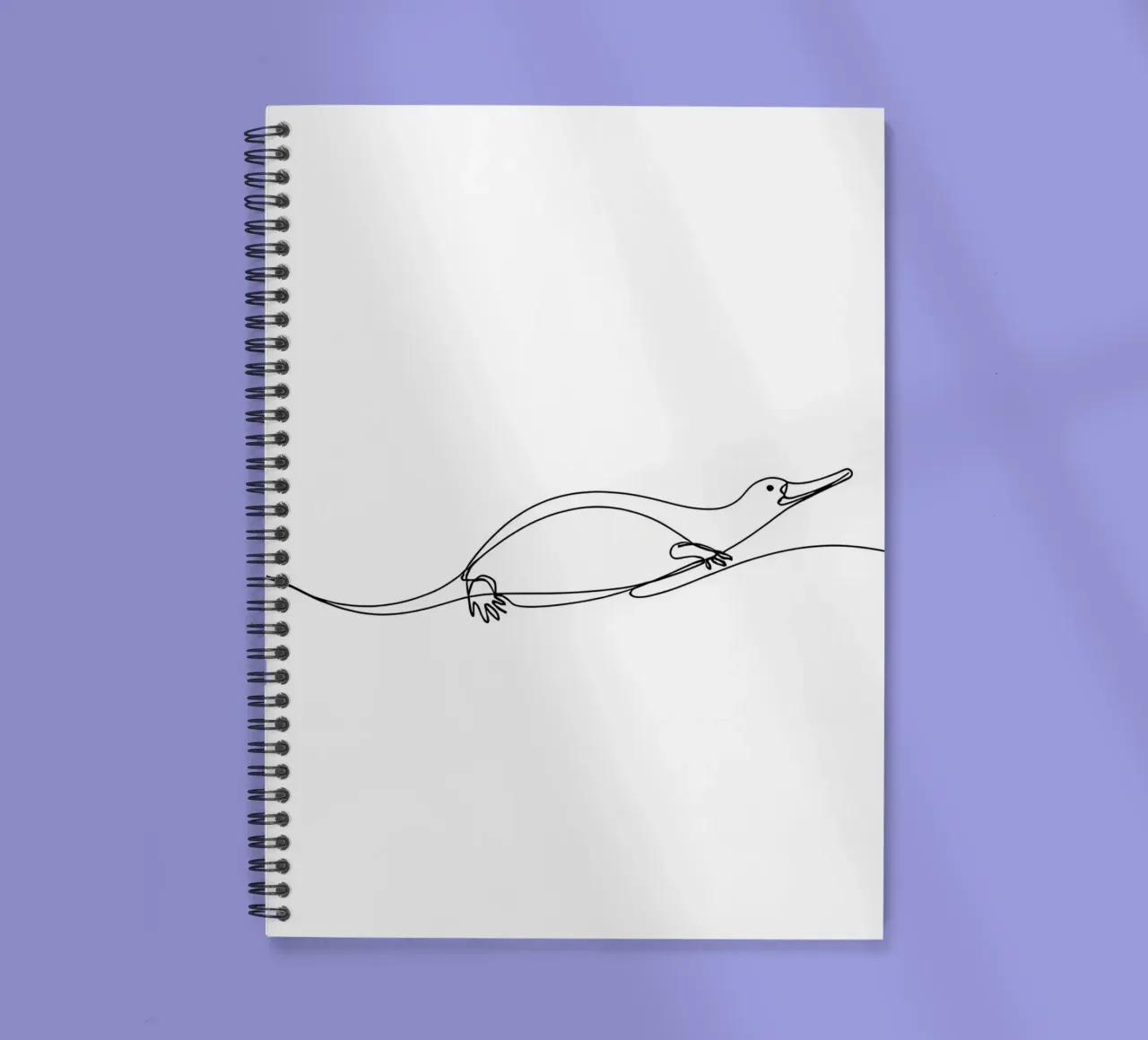 Platypus Minimalist Line Art Drawing spiral notebook by Viv Line Art