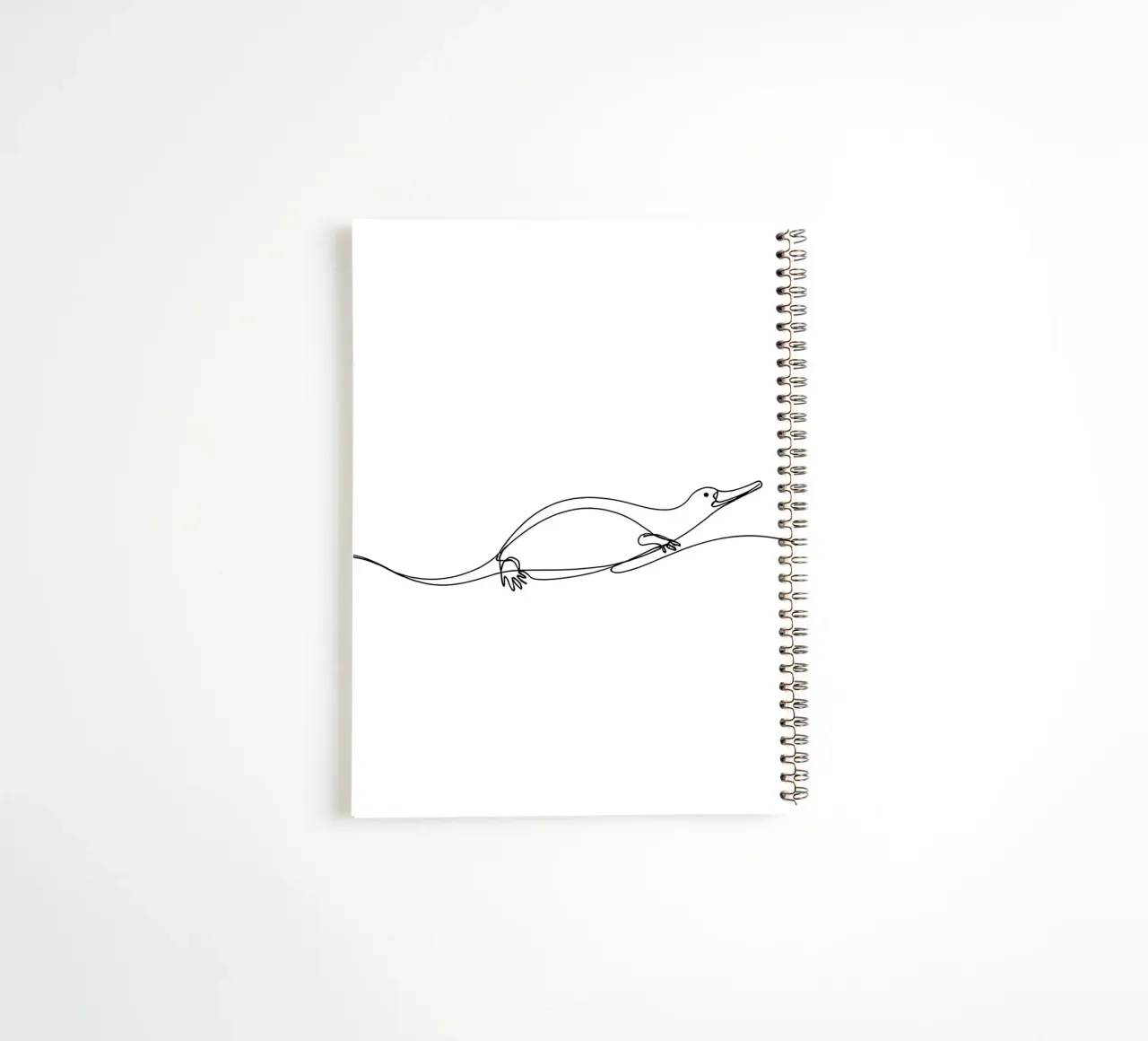 Platypus Minimalist Line Art Drawing spiral notebook by Viv Line Art