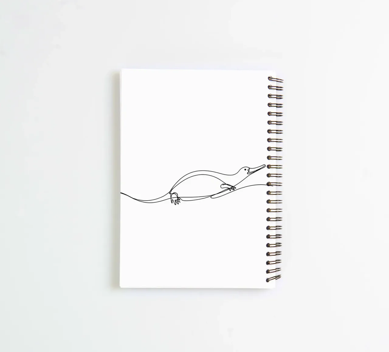 Platypus Minimalist Line Art Drawing spiral notebook by Viv Line Art