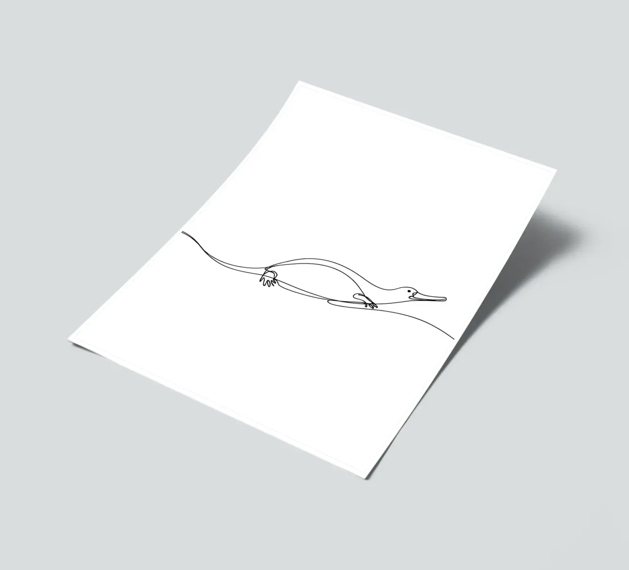 Platypus Minimalist Line Art Drawing sticker sheet by Viv Line Art
