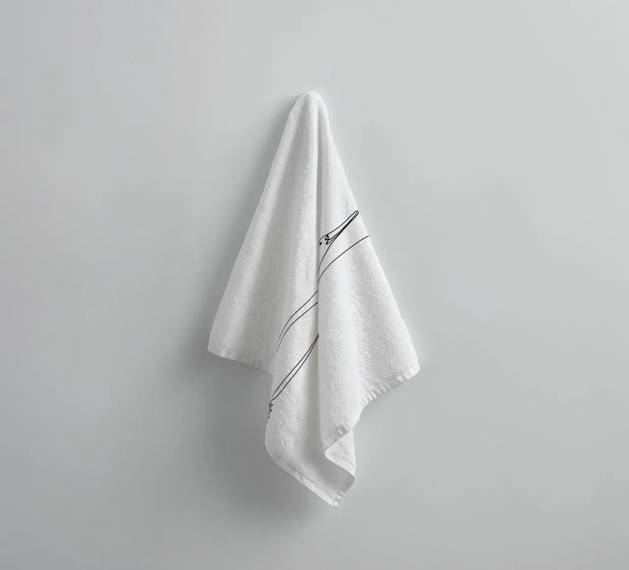 Platypus Minimalist Line Art Drawing towel by Viv Line Art