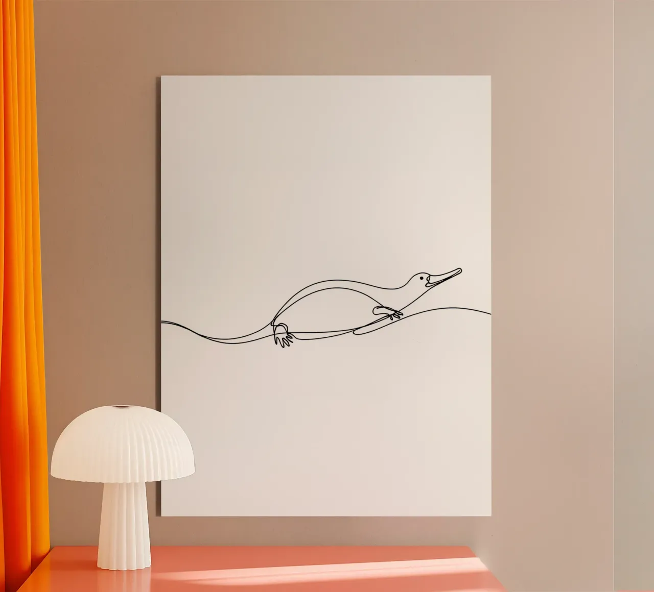 Platypus Minimalist Line Art Drawing forex plate by Viv Line Art