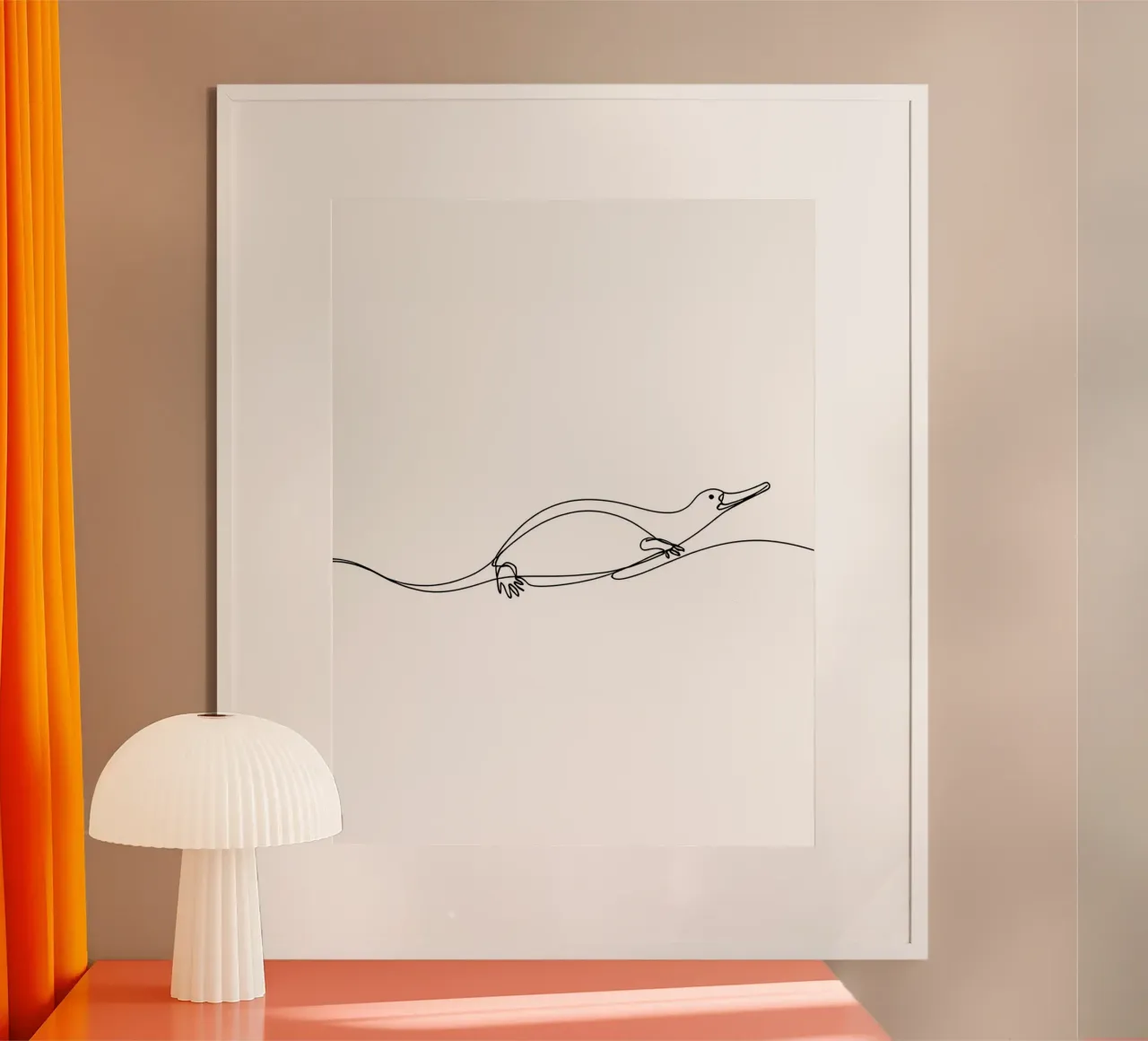 Platypus Minimalist Line Art Drawing hahnemühle by Viv Line Art