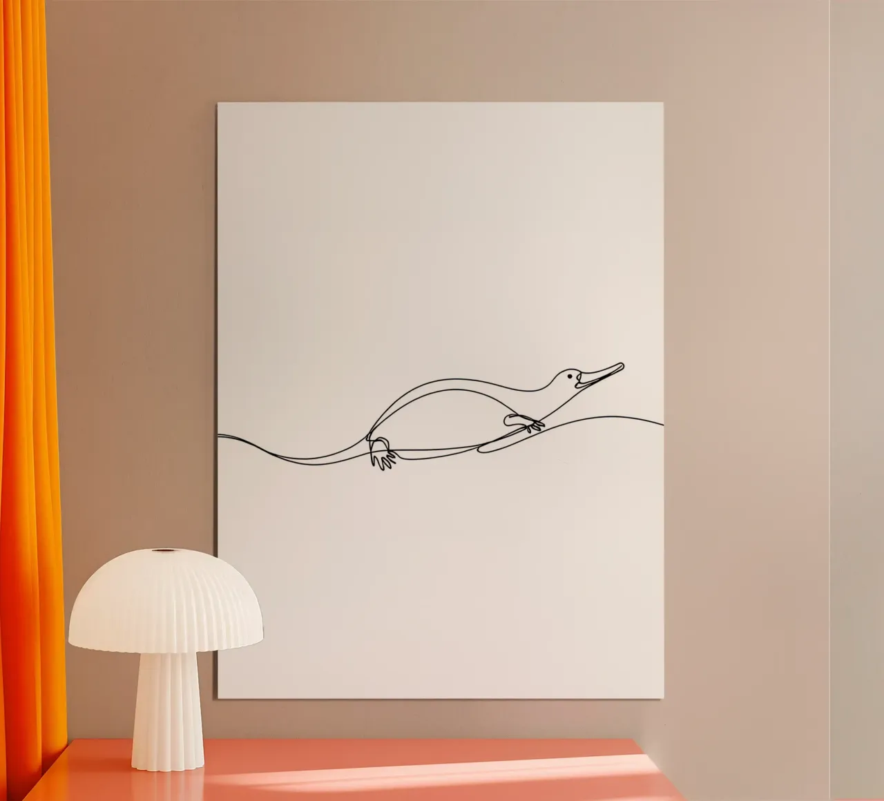 Platypus Minimalist Line Art Drawing hahnemühle by Viv Line Art