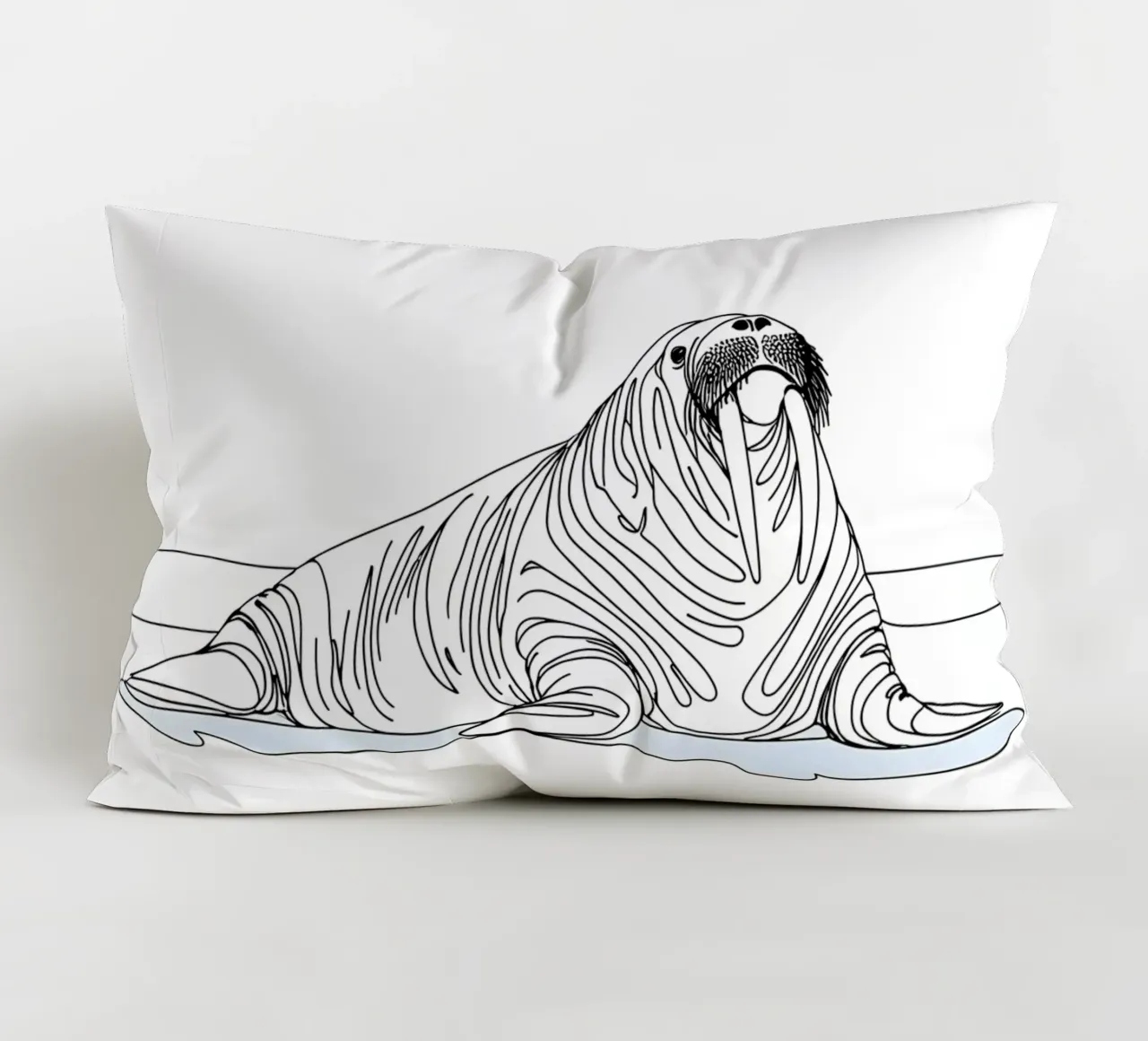 Tricheco Disegno lineare minimalista cuscino da Viv Line Art
