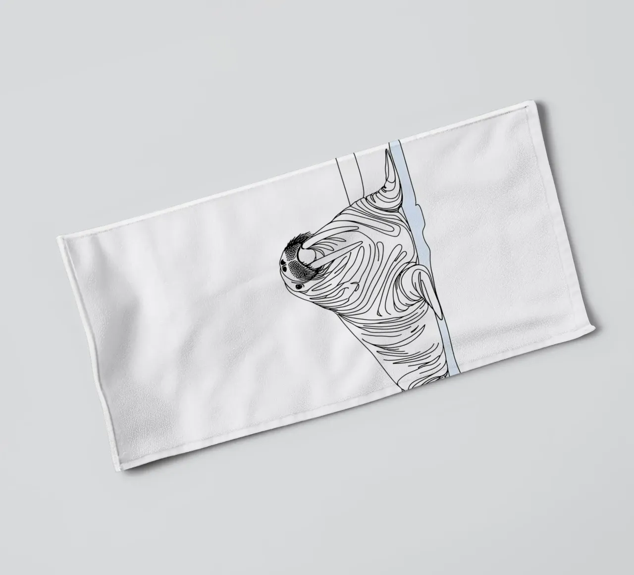 Walrus Minimalist Line Art Drawing towel by Viv Line Art