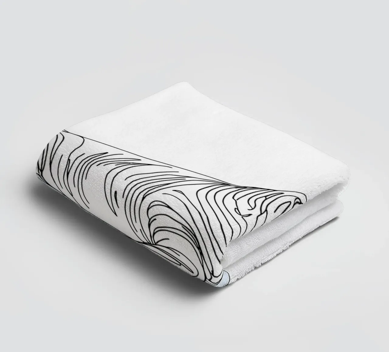 Walrus Minimalist Line Art Drawing towel by Viv Line Art